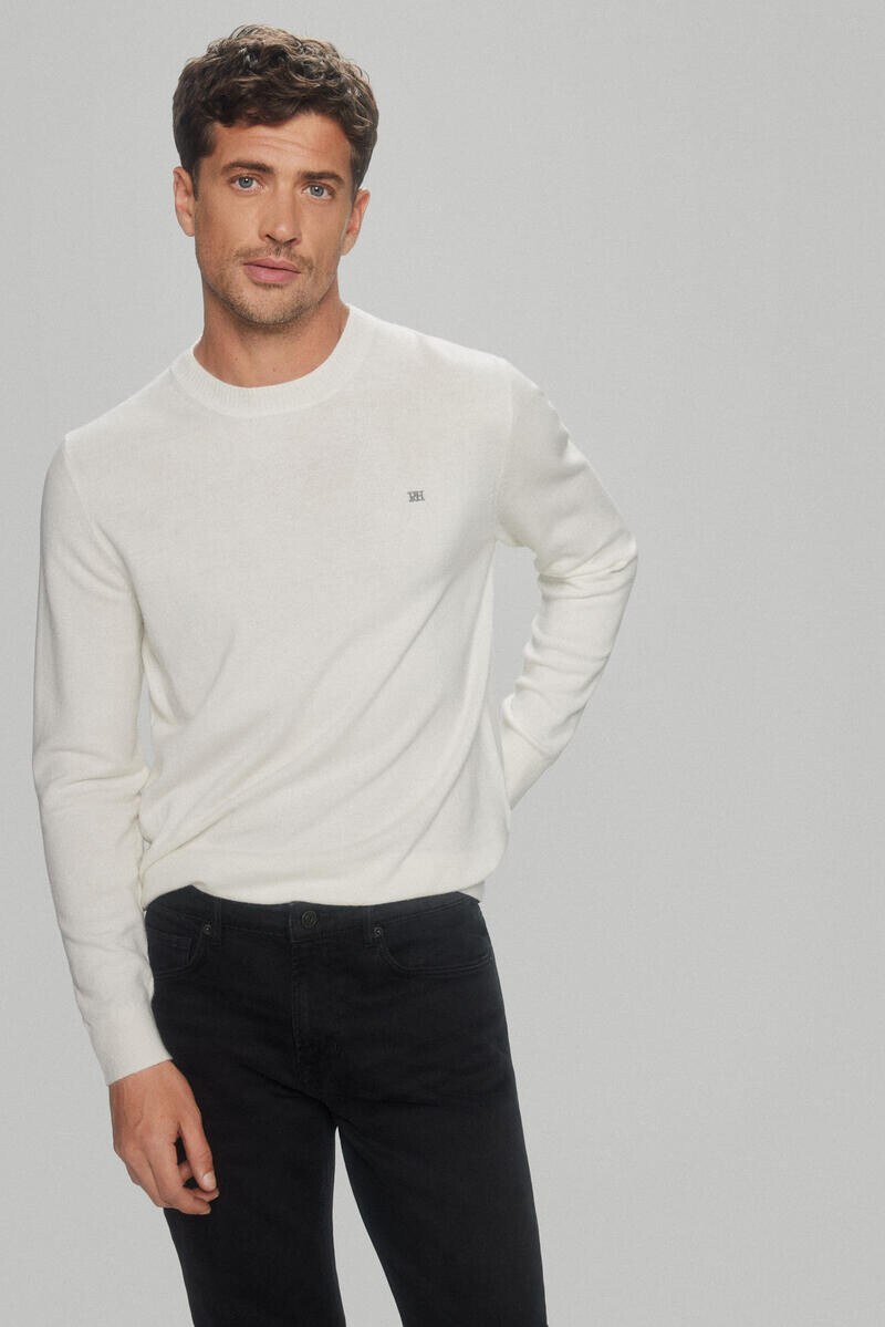 

Кашемировый шерстяной свитер с круглым вырезом Pedro del Hierro, бежевый