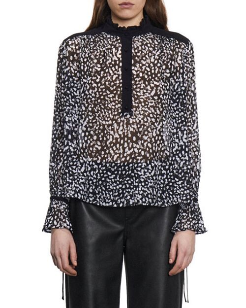 

Блузка с оборками The Kooples, цвет Black