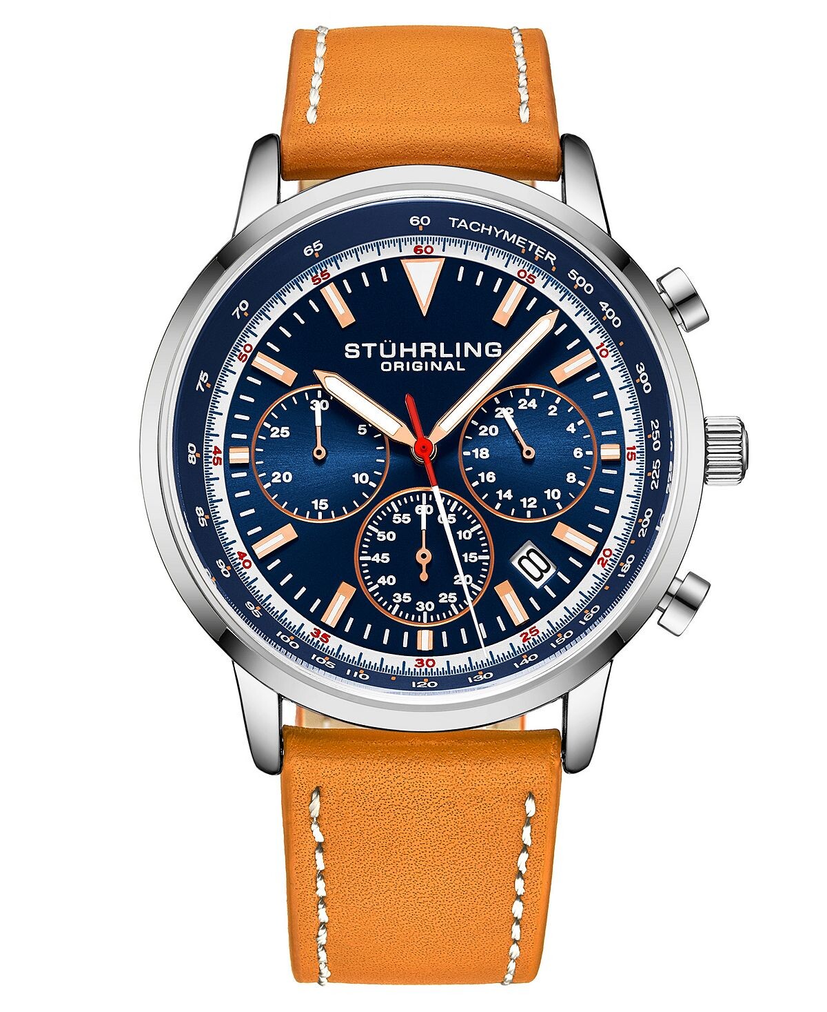 

Мужские часы Chrono Tan с ремешком из натуральной кожи, 44 мм Stuhrling