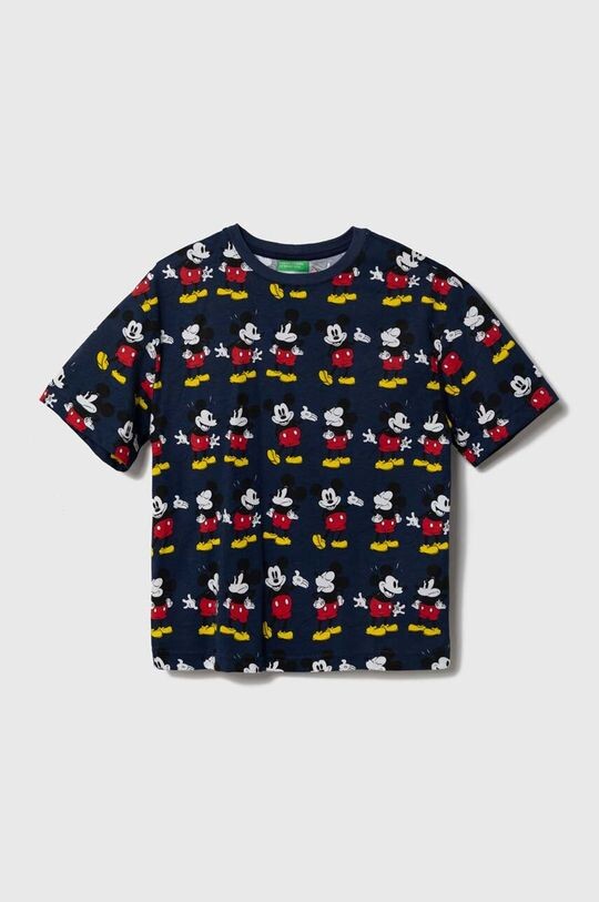 

Детская хлопковая футболка United Colors of Benetton x Disney, темно-синий