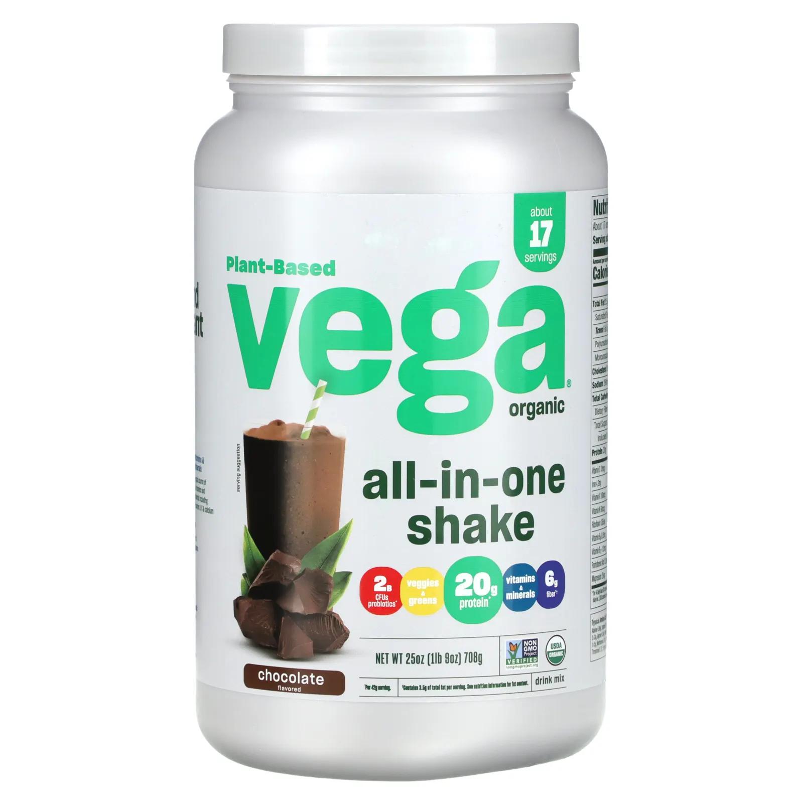 Vega Vega One - Органический коктейль Все в одном Шоколад 25 унций