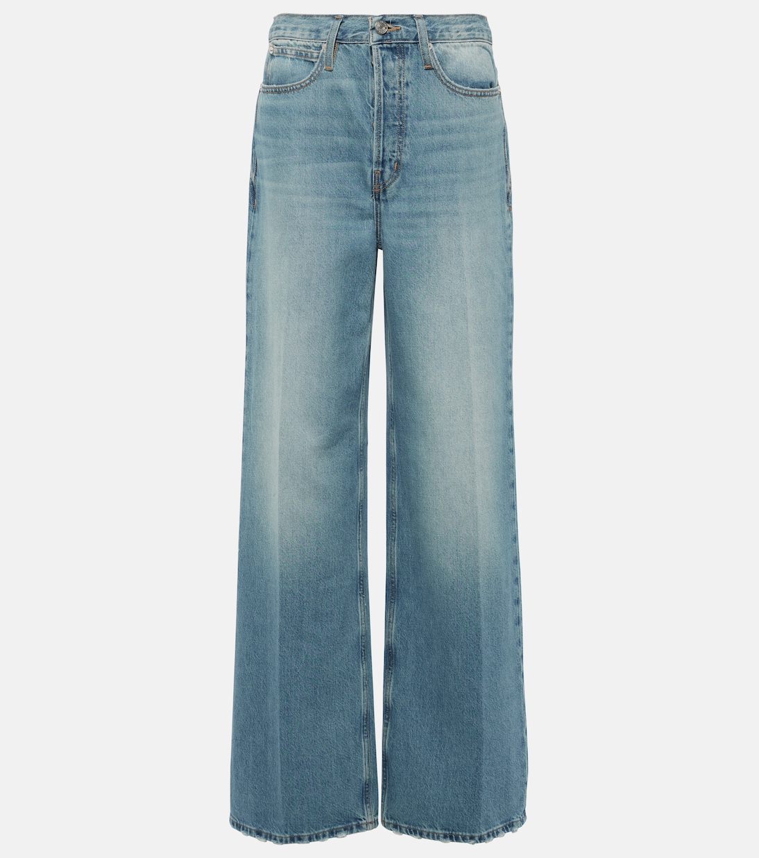 Прямые джинсы с высокой посадкой 1978 года. Frame, синий