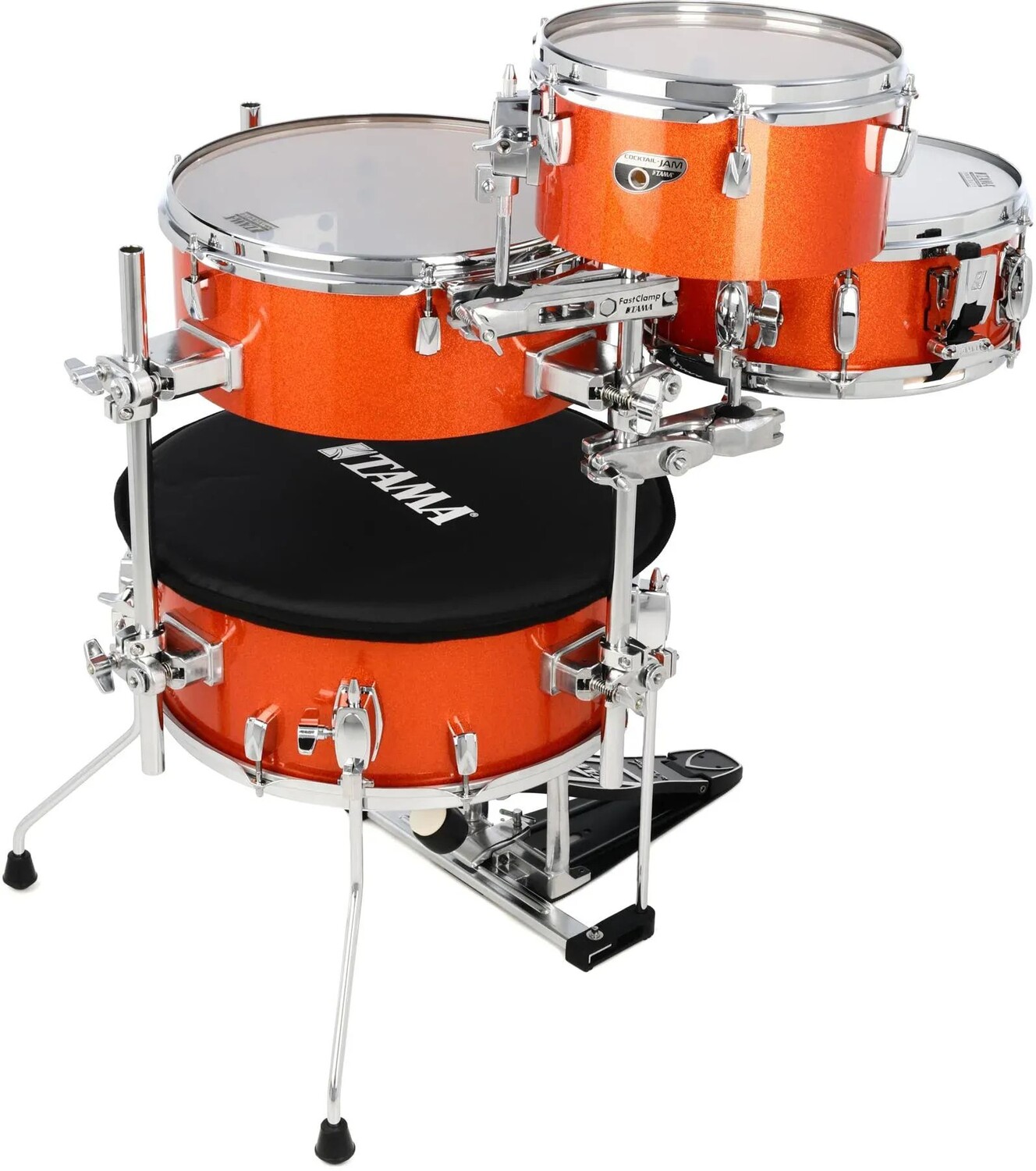 

Tama Cocktail Jam CJB46 Набор из 4 ракушек с малым барабаном - ярко-оранжевый с блестками