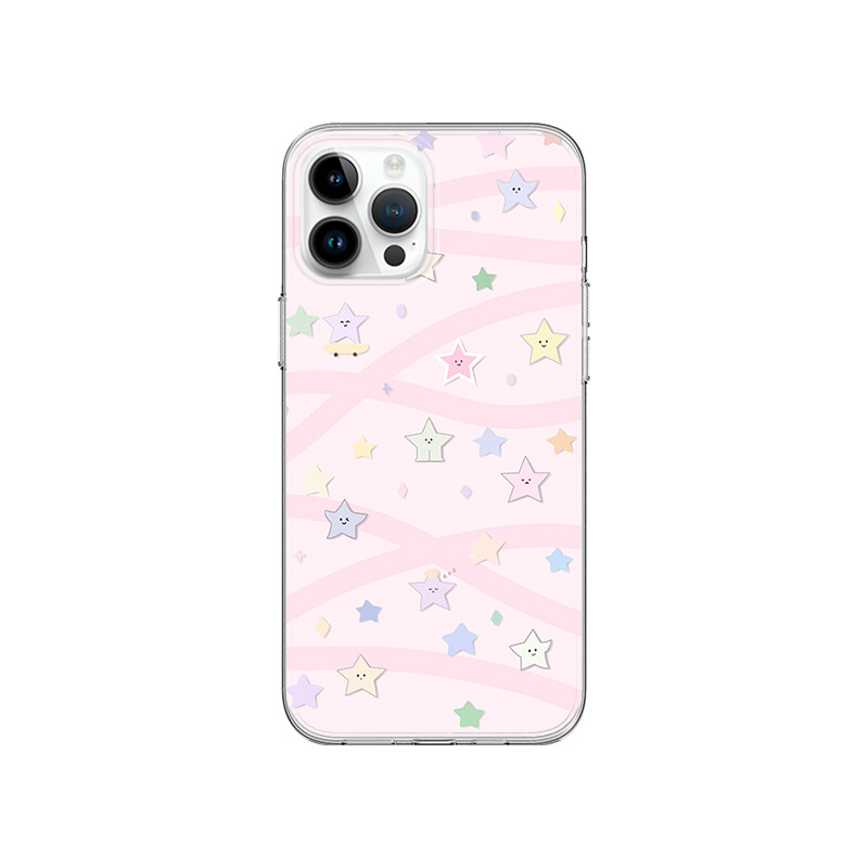

Чехол для телефона Taowantong Tao Wantong, Double-layered print: Pink ribbon, cream colored stars