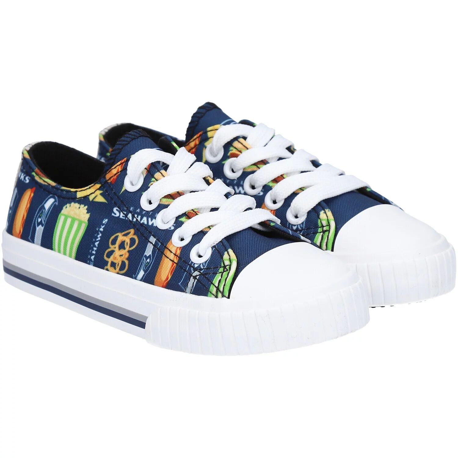 

Молодежные холщовые кроссовки FOCO Seattle Seahawks с принтом еды Unbranded