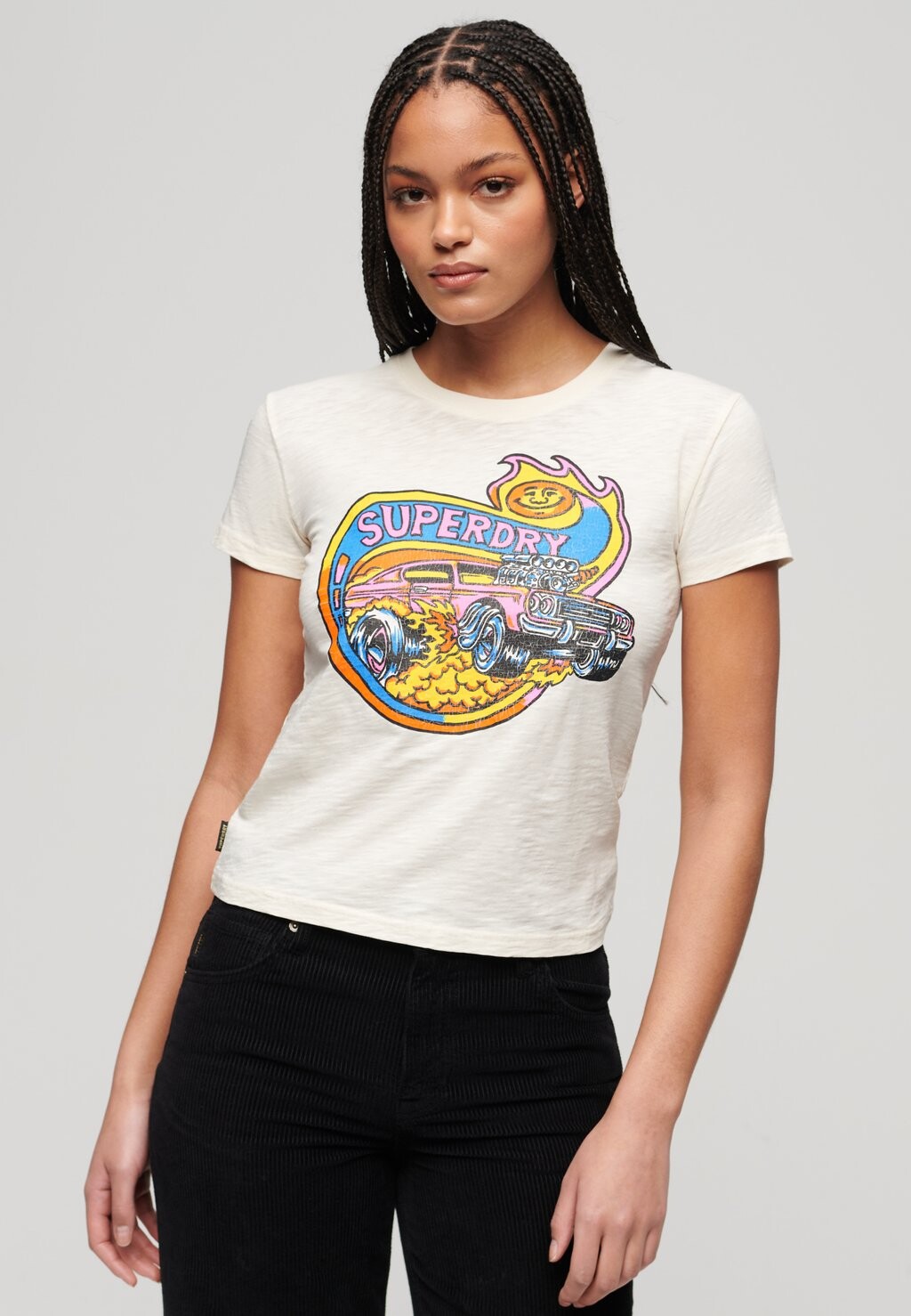 

Футболка с принтом Superdry, бежевый