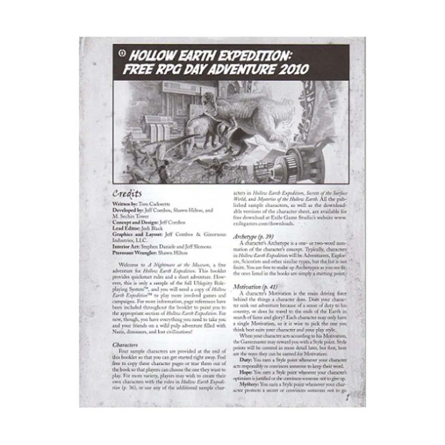 

Модуль Quickstart Rules w/A Nightmare at the Museum, Hollow Earth Expedition