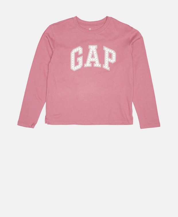 

Топ с длинными рукавами Gap, античный розовый