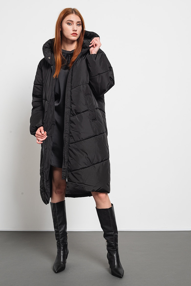 Длинная зимняя куртка Nilly со стеганой отделкой Vila, черный