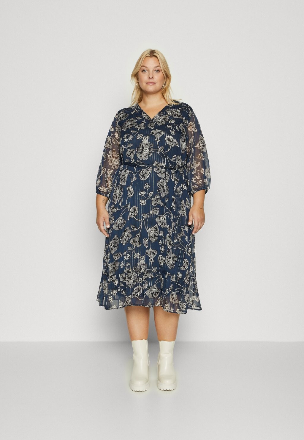 

Летнее платье Carmynica 3/4 Calf Dress ONLY Carmakoma, цвет blues