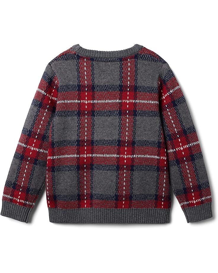 Свитер Janie and Jack Plaid Pullover Sweater, серый свитер janie and jack puff sleeve sweater зеленый