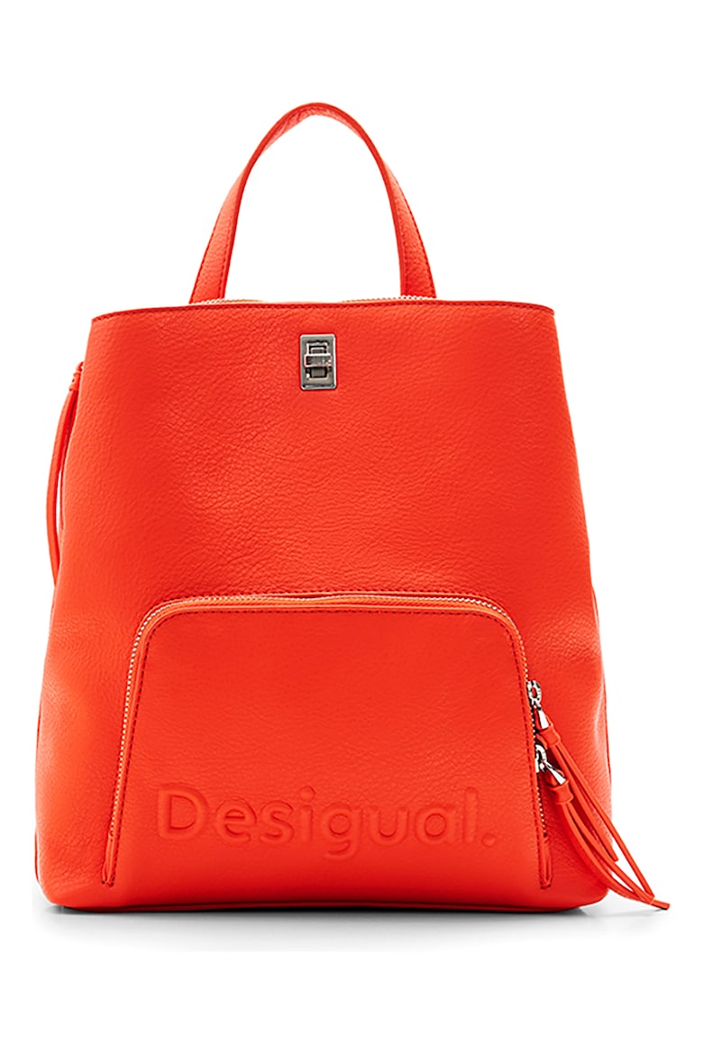 Кожаный рюкзак с тисненым логотипом Desigual, красный