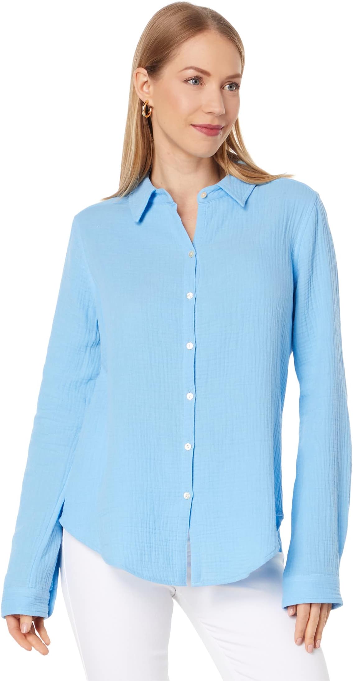 Джинсовая рубашка на пуговицах Lilly Pulitzer, цвет Frenchie Blue