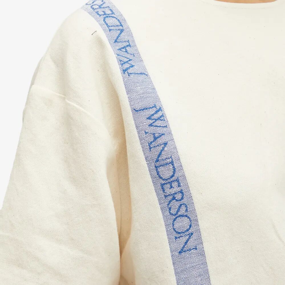 Jw Anderson Свободная футболка с логотипом хлопковый лонгслив jw anderson jo0068 белый тем синий голубой xs