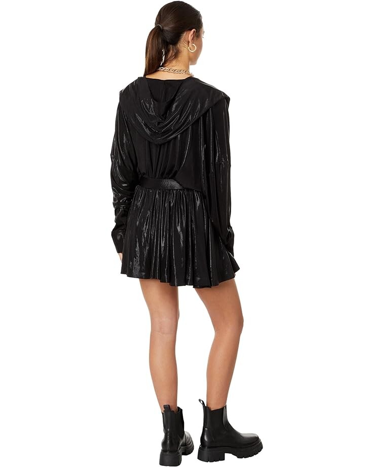 

Платье Norma Kamali Hooded Super Oversized Boyfriend NK Shirt Flared Mini Dress, черный