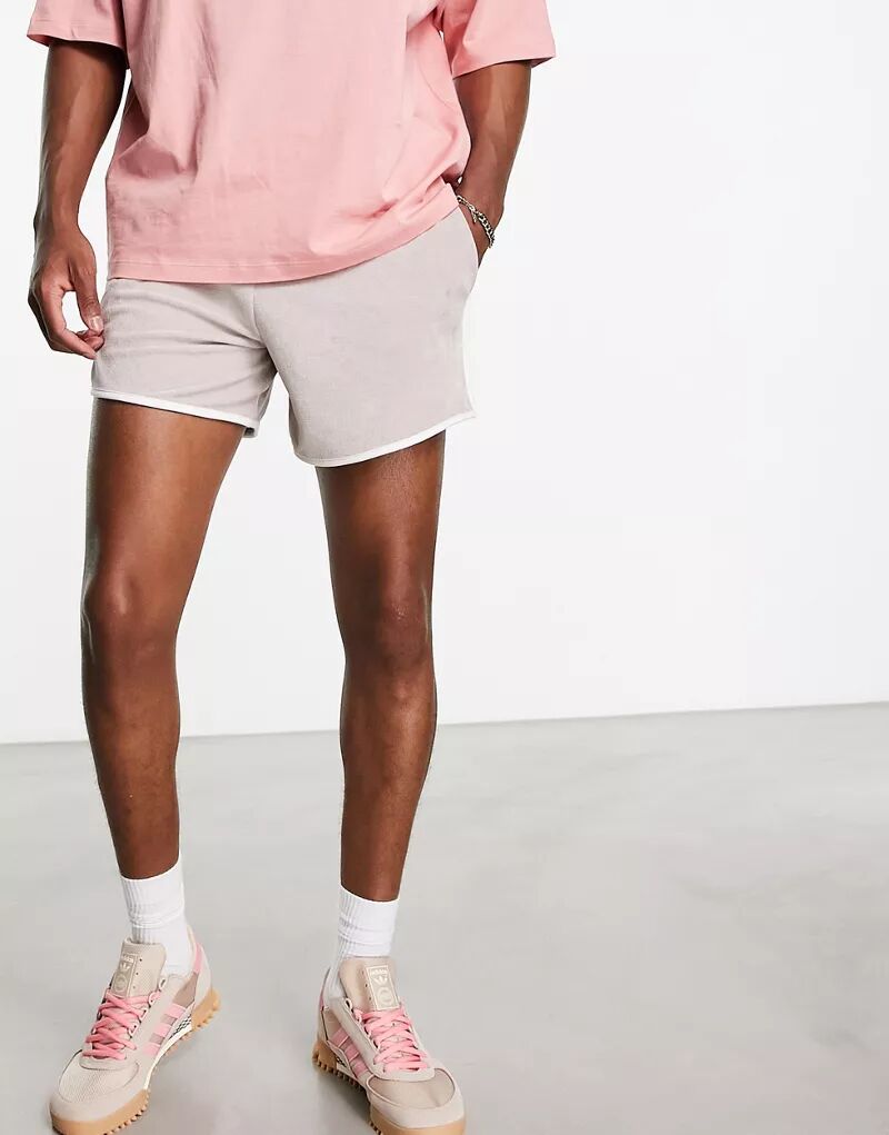 Мягкие махровые шорты для бега пыльно-розового цвета ASOS Design
