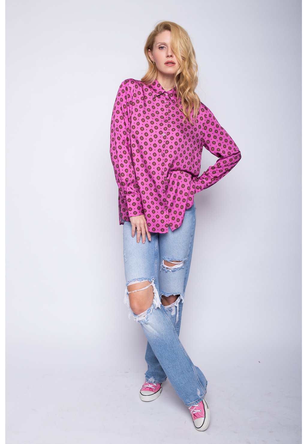 Блузка-рубашка Emily van den Bergh, цвет pink minim