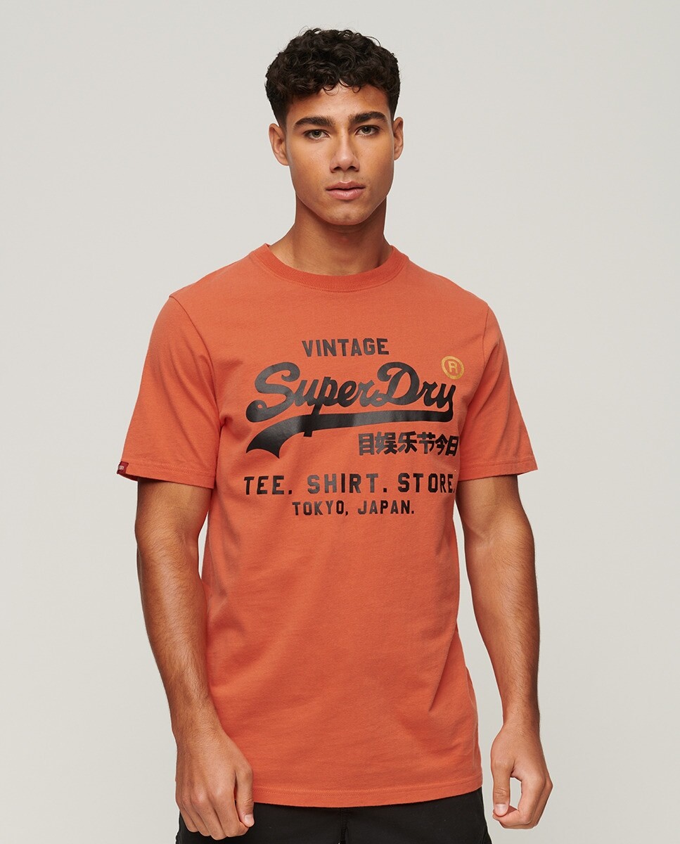 

Классическая мужская футболка с логотипом Vintage Logo Store Superdry, апельсин, Оранжевый