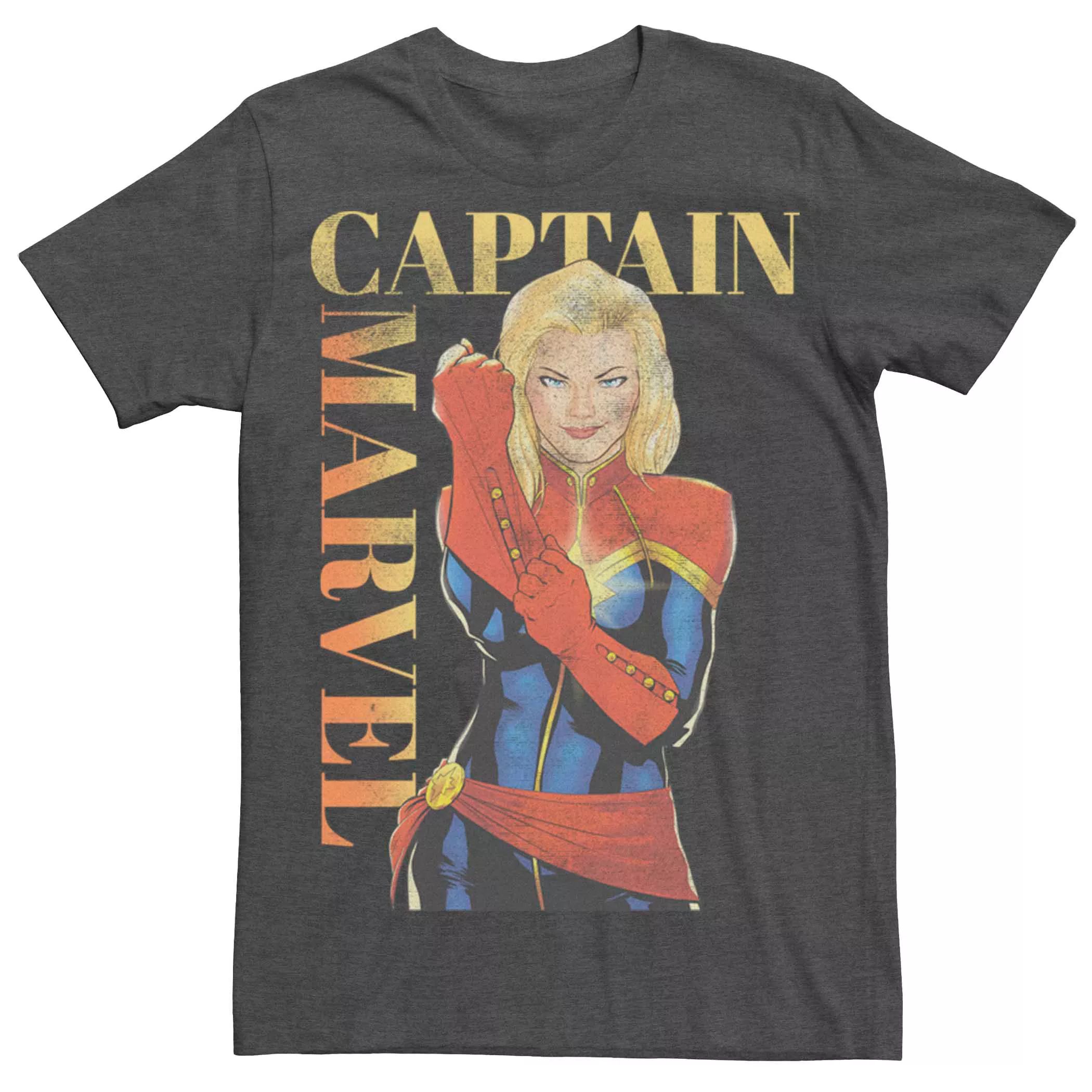 Мужская винтажная футболка с плакатом в костюме Капитана Марвела Licensed Character
