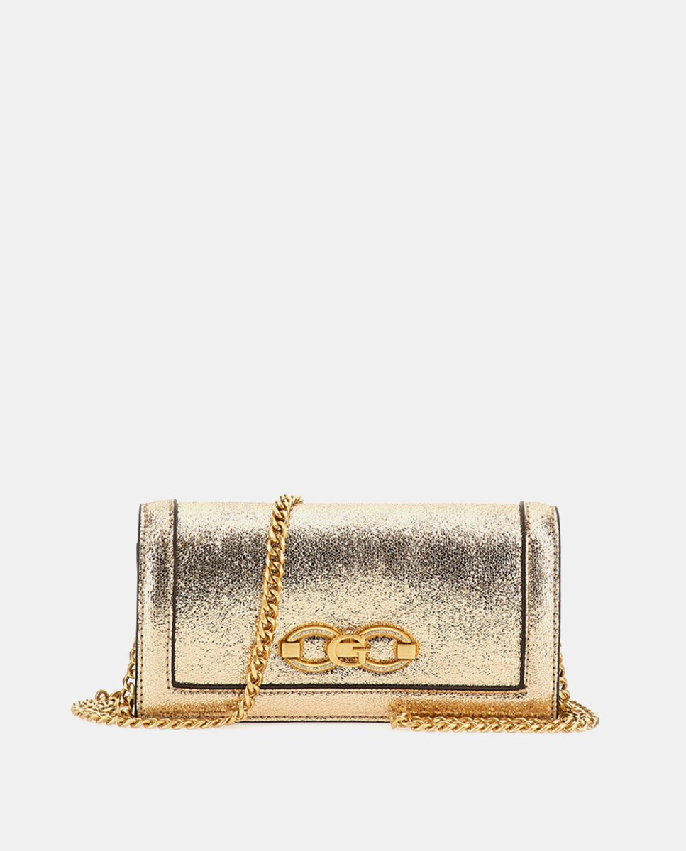 Маленькая золотая сумка через плечо Gilded с блестящей отделкой Guess, золотой