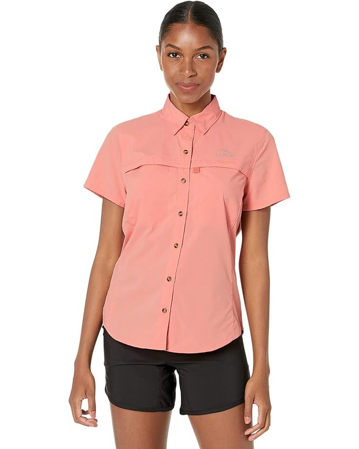 

Рубашка L.L.Bean Petite Tropicwear, цвет Warm Coral