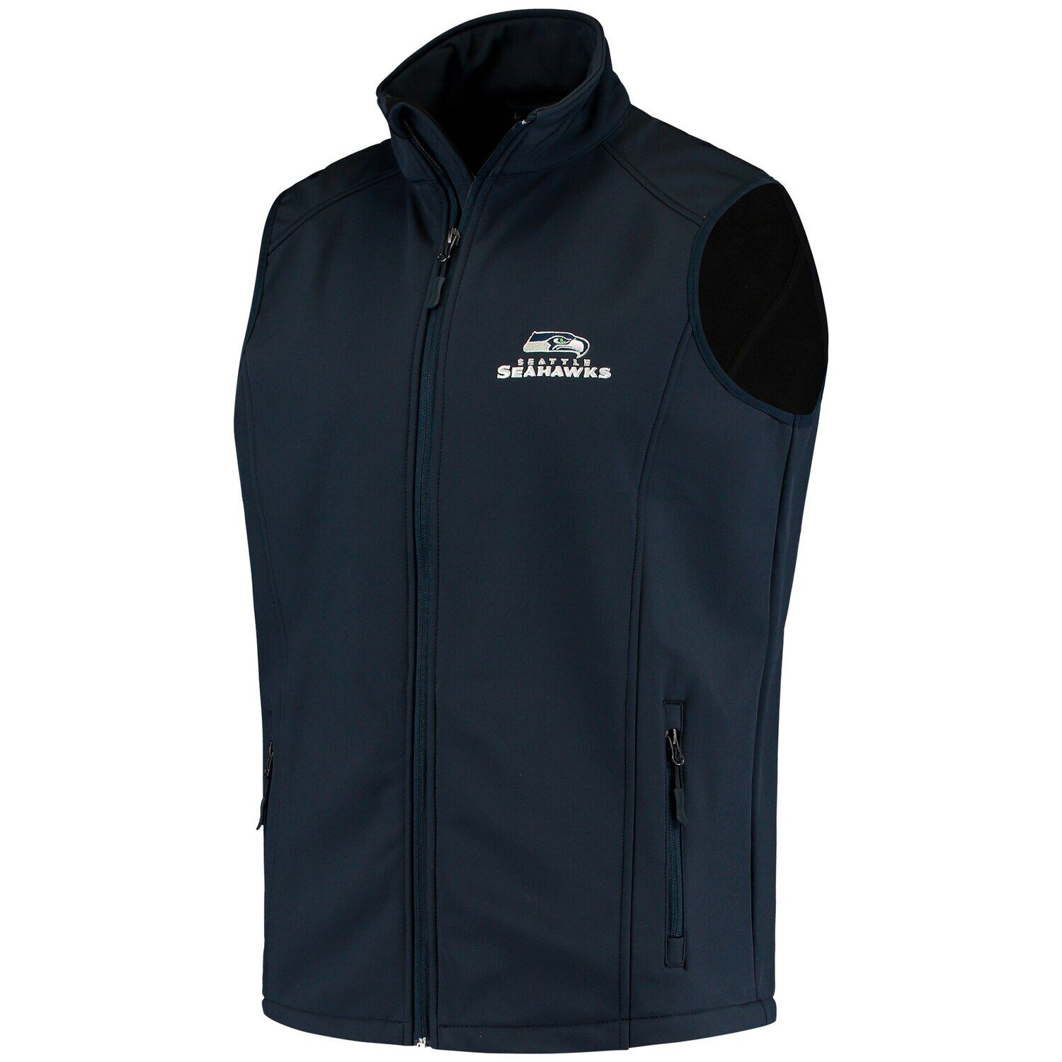 

Мужской темно-синий жилет Dunbrooke Seattle Seahawks Circle Archer Softshell с молнией во всю длину