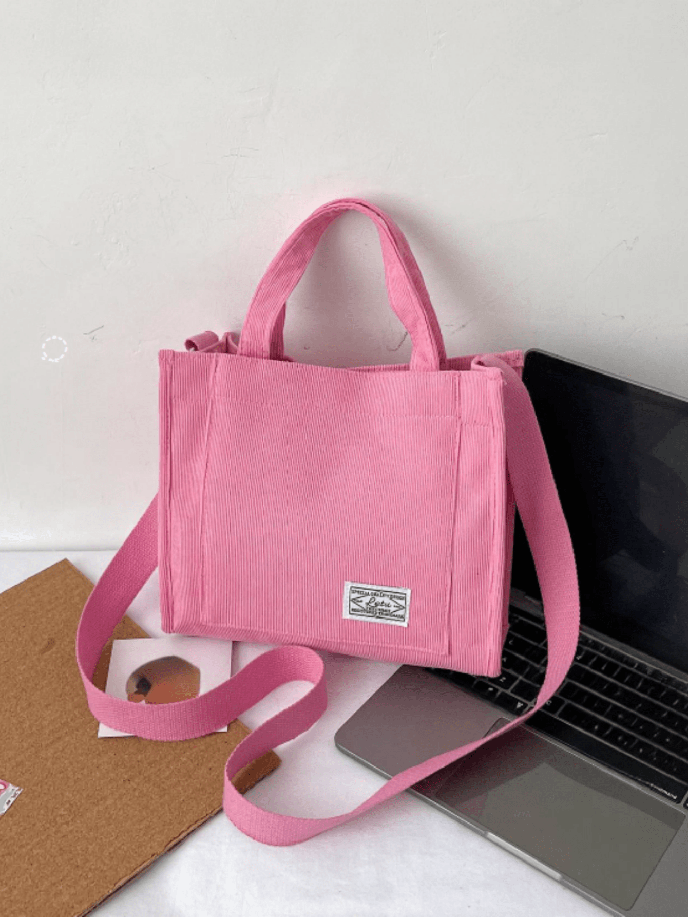 1 шт. однотонная розовая классическая и модная универсальная сумка, розовый сумка розовая сумка женская розовая розовая сумочка женские с широким ремнем сумки тренд 2023 весна светлая сумка сумка женская