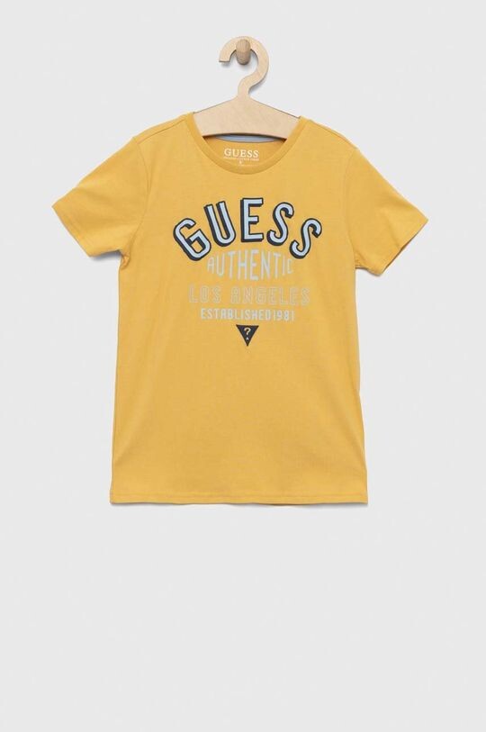 

Хлопковая футболка для детей Guess, желтый
