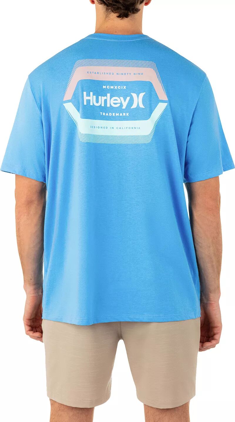 Мужская повседневная футболка с короткими рукавами и разрезом Hurley мужская повседневная футболка с короткими рукавами и четырьмя углами hurley