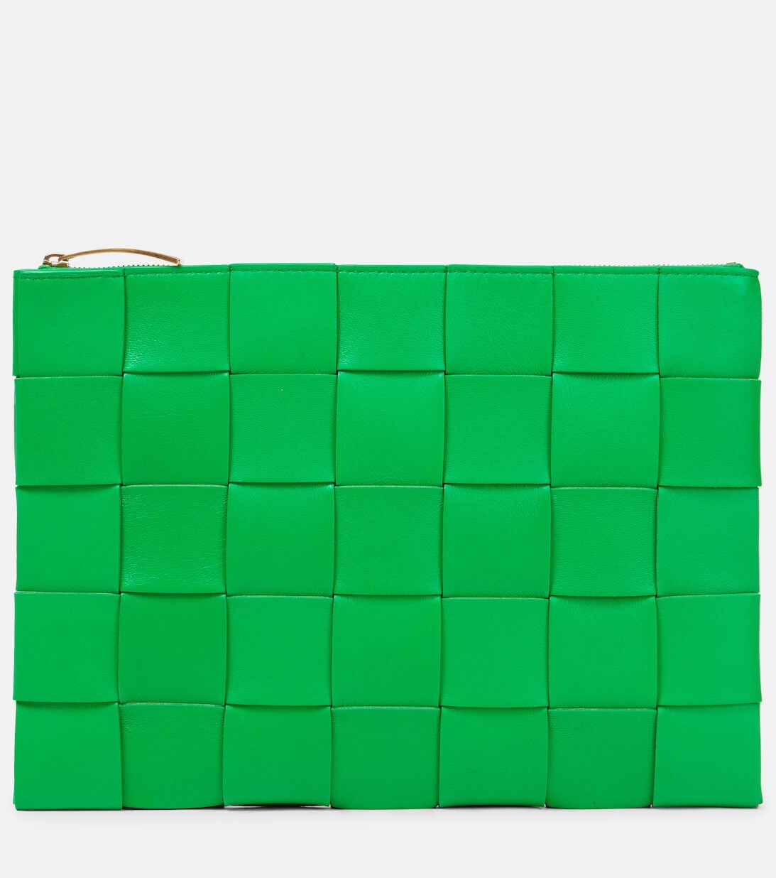 

Кожаный клатч Intreccio Bottega Veneta, зеленый