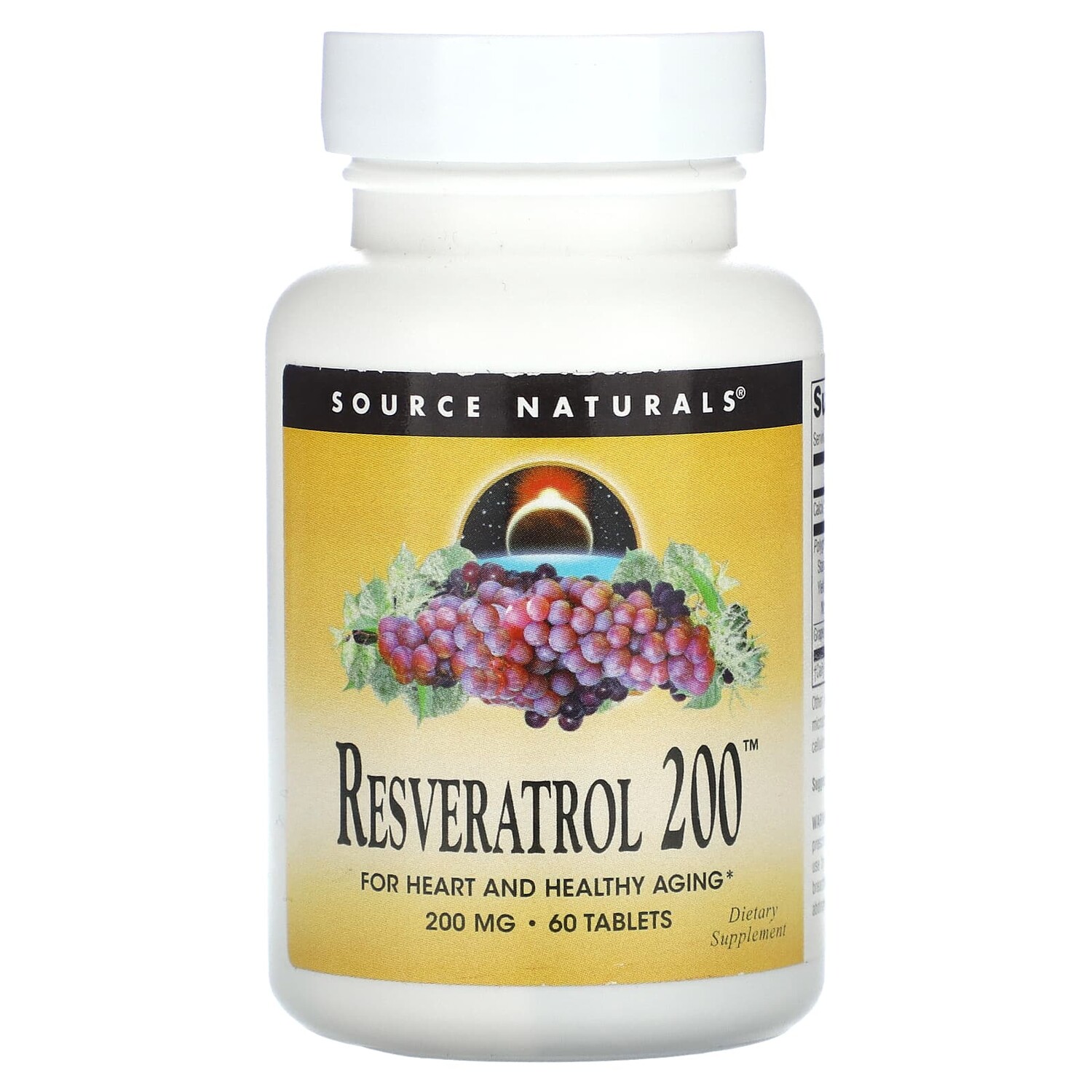 

Ресвератрол 200, 200 мг, 60 таблеток, Source Naturals