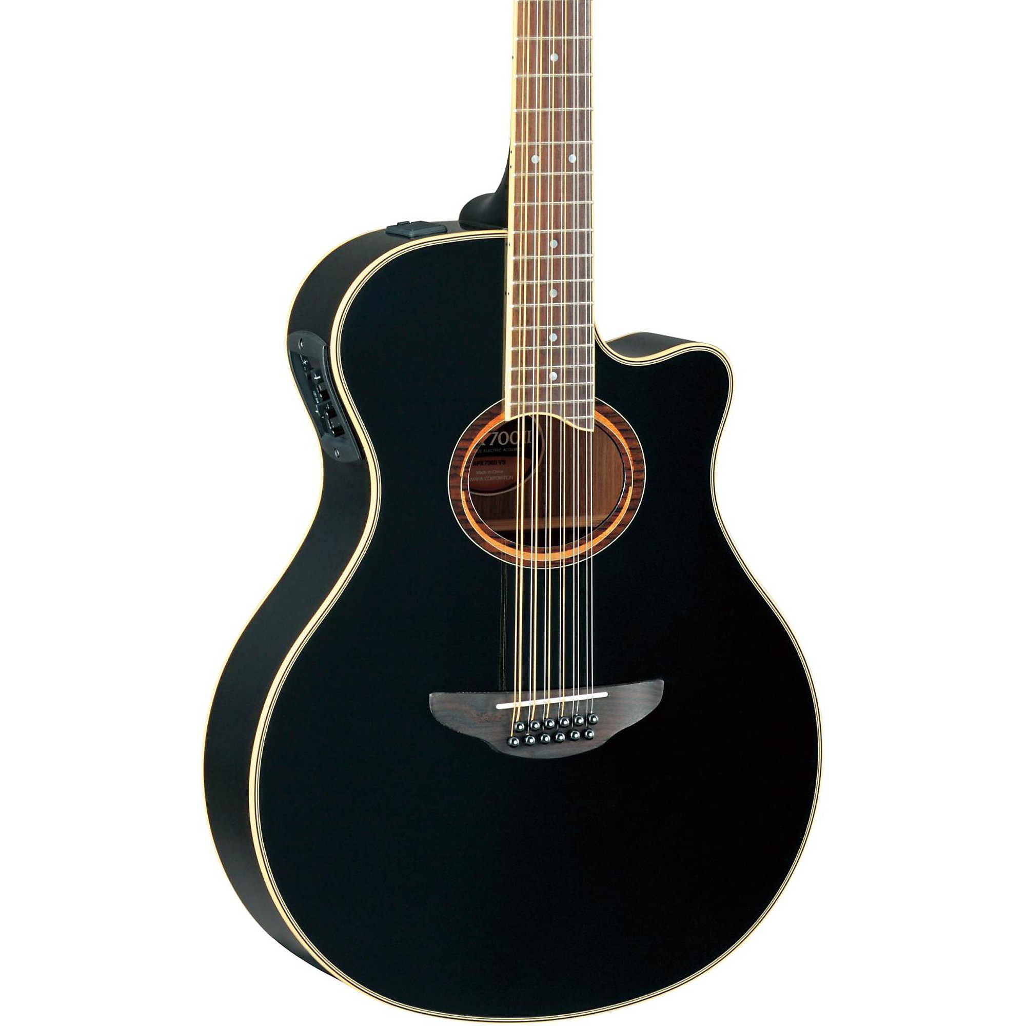 Yamaha APX700II-12 Thinline 12-струнная акусто-электрическая гитара с вырезом, черная yamaha apx700ii 12 thinline acoustic electric 12 струнная гитара с вырезом натуральный цвет apx700ii 12 thinline acoustic electric cutaway 12 string guitar