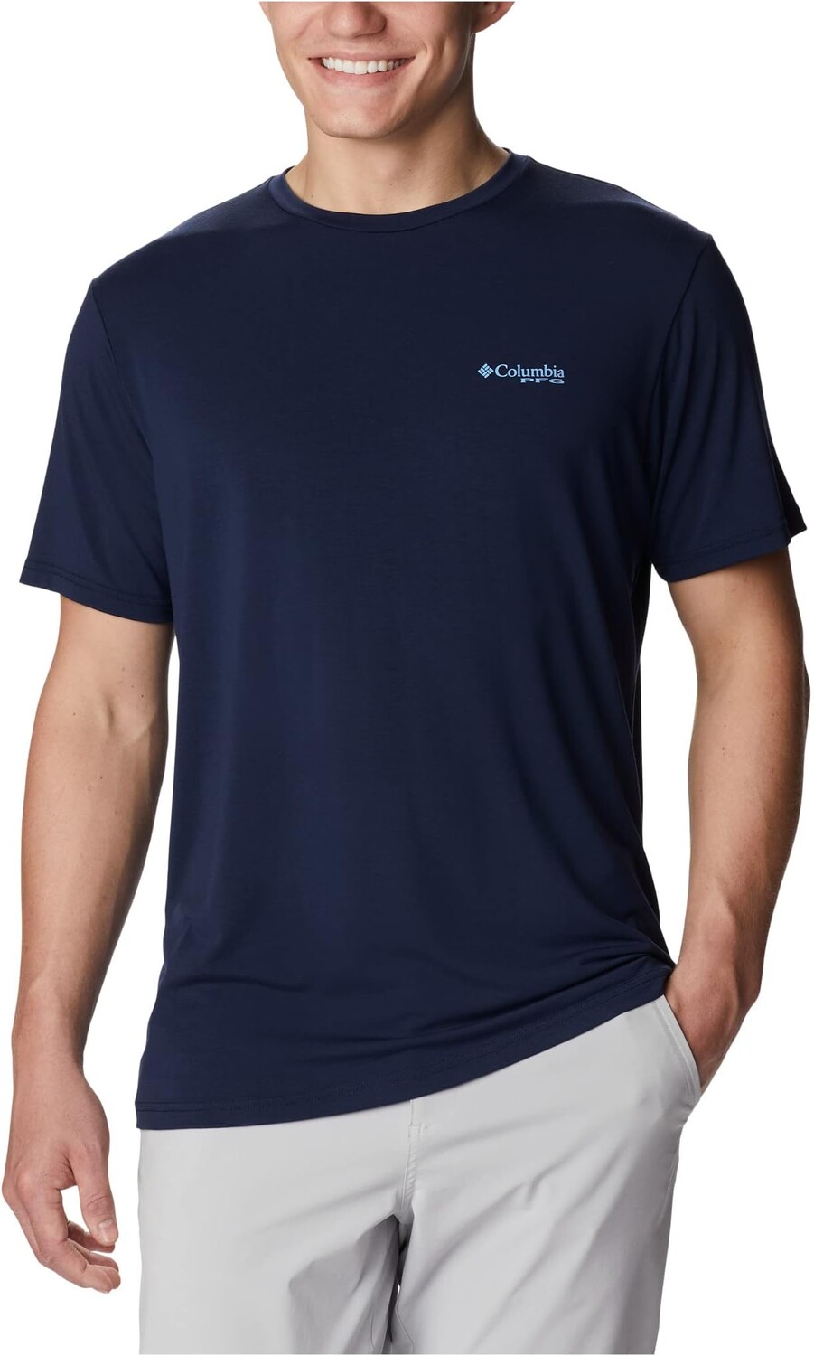 

Футболка PFG Fish Flag Tech с короткими рукавами Columbia, цвет Collegiate Navy/Agate Gradient Graphic