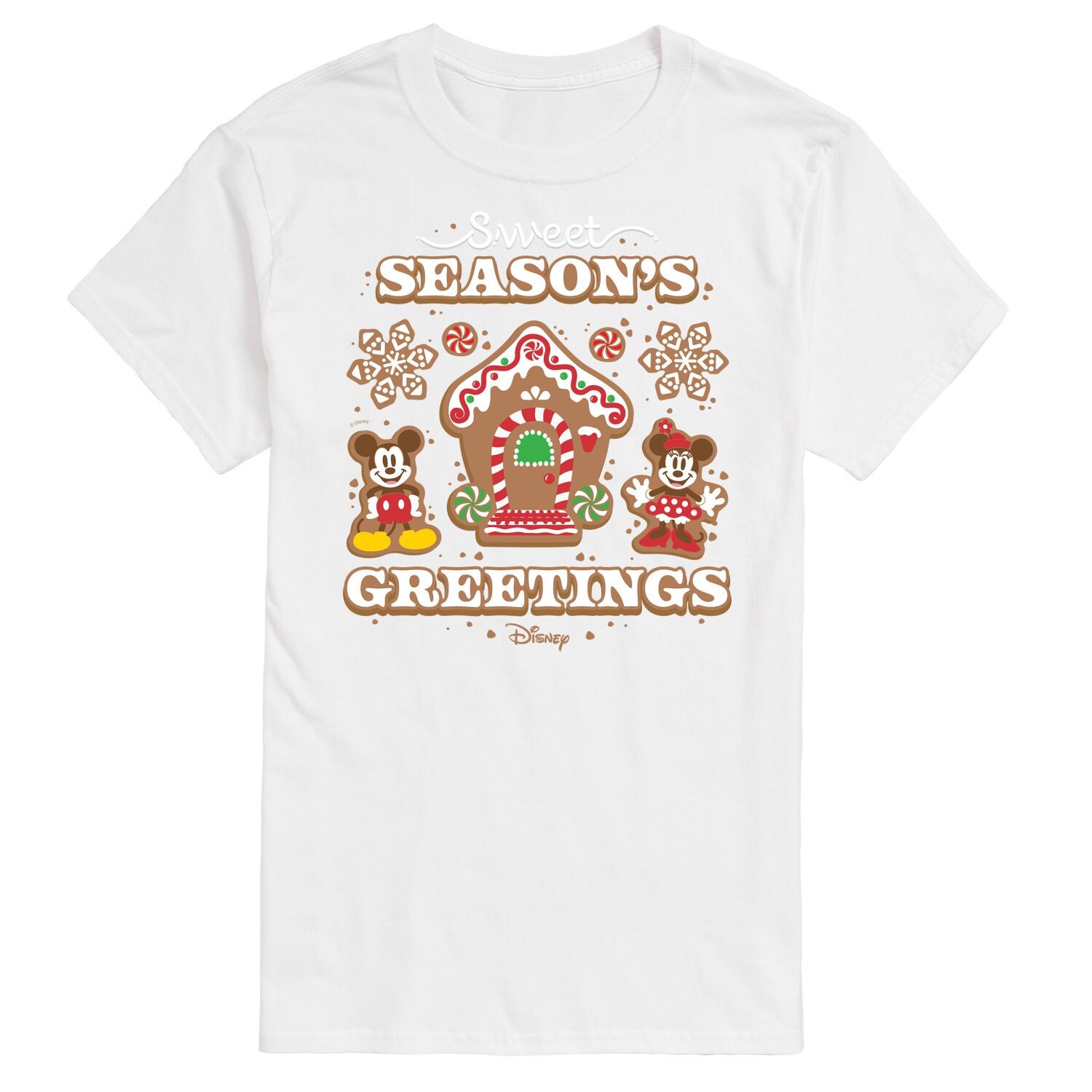 

Футболка с цветком 's Big & Tall Sweet Seasons Greetings Disney, белый