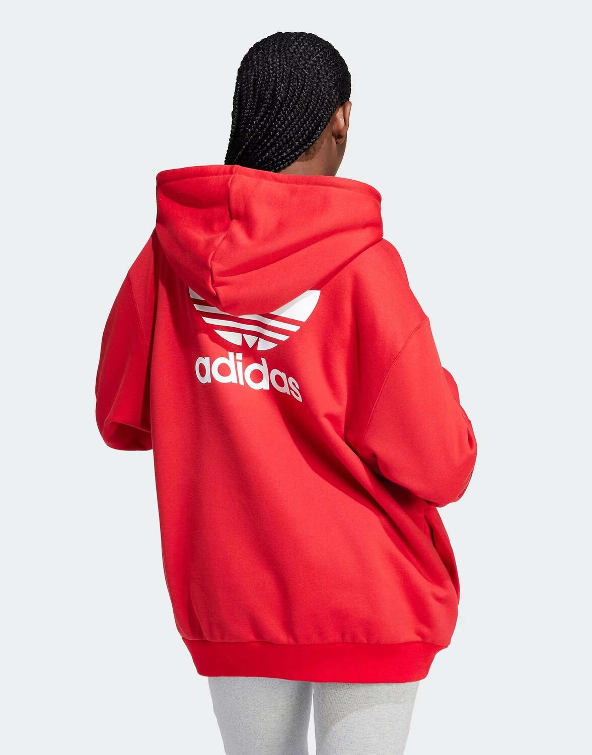 Худи оверсайз adidas Trefoil красного цвета adidas Originals