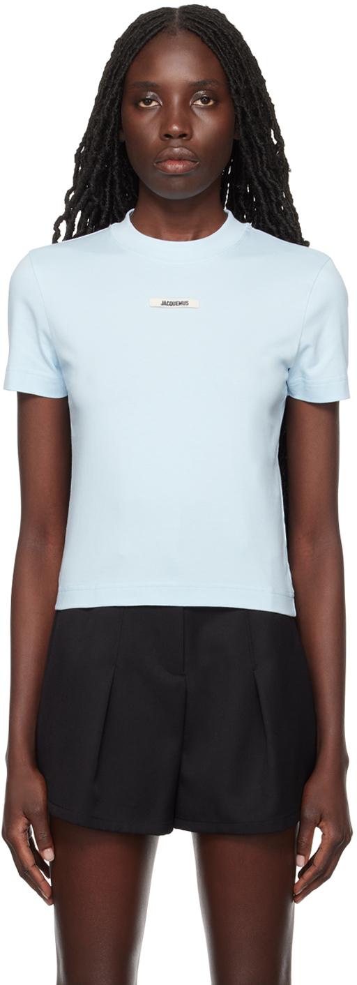 

Синяя футболка 'Le t-shirt Gros Grain' Jacquemus, цвет Light blue