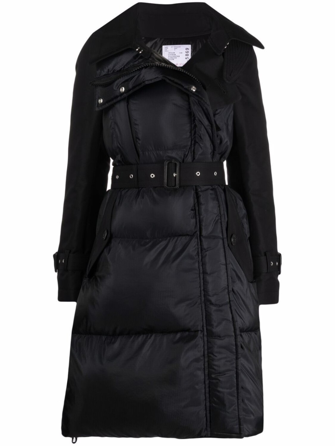 

Sacai габардиновый пуховик, черный