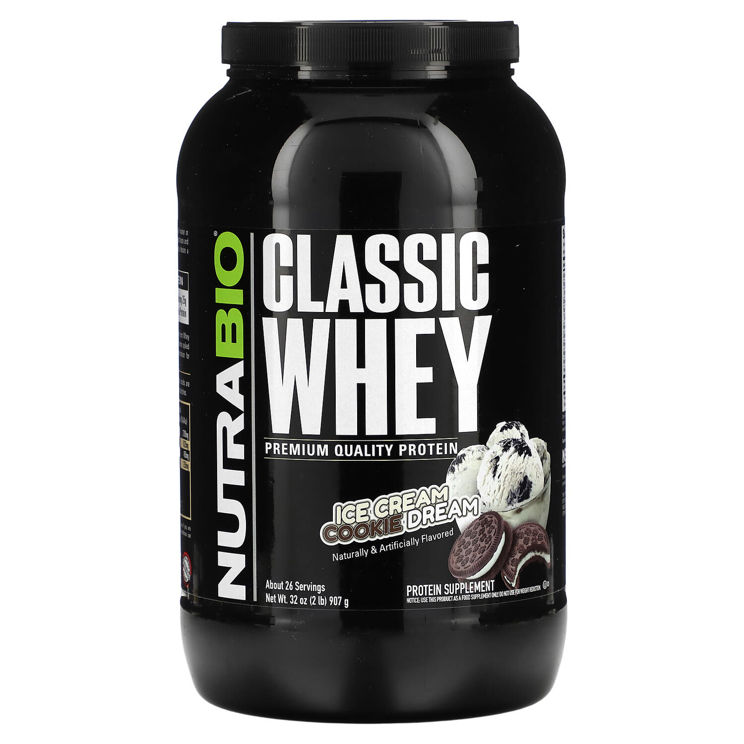 

Classic Whey Protein, мороженое с печеньем, 907 г (2 фунта), NutraBio