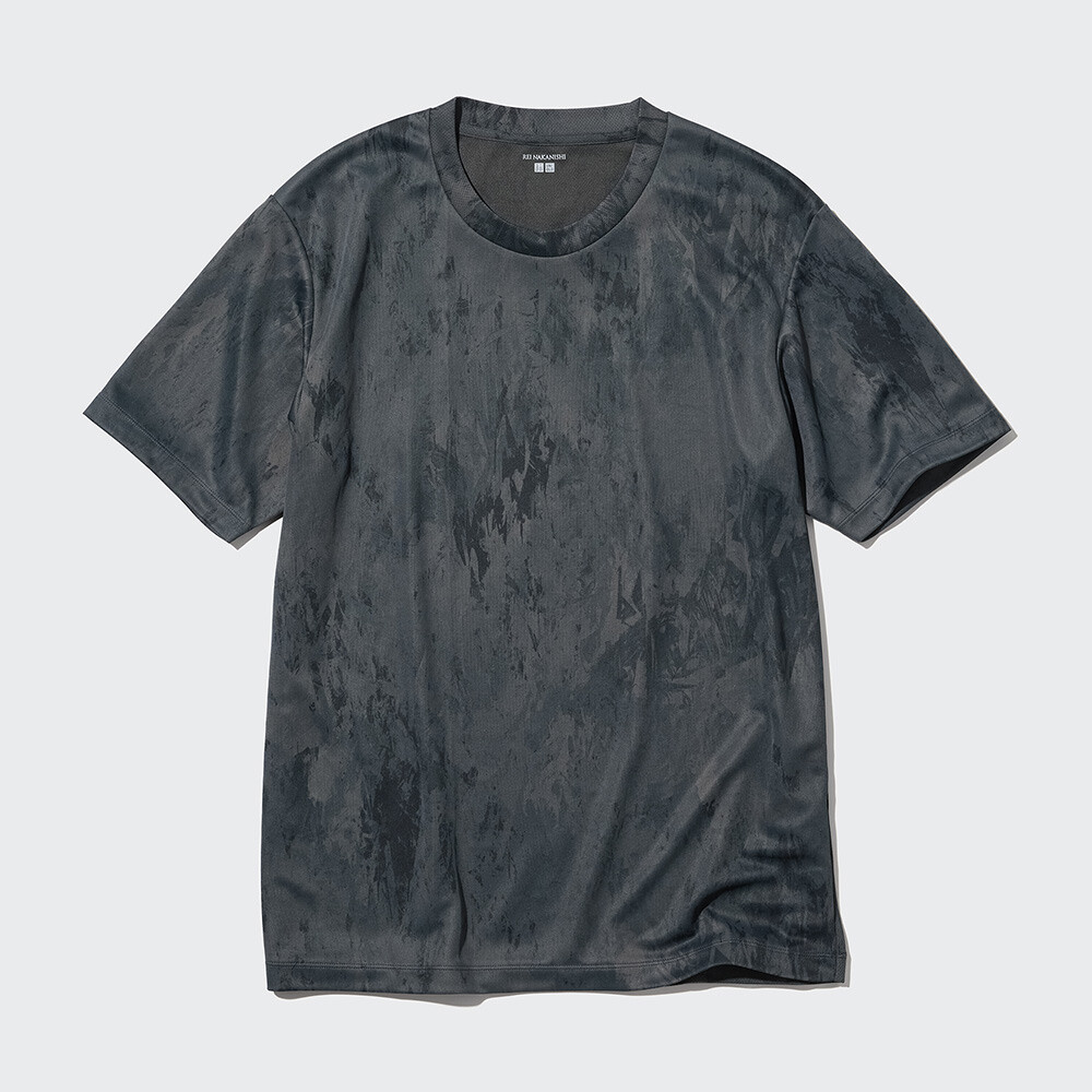 

Мужская футболка Uniqlo DRY-EX с круглым вырезом, темно-серый