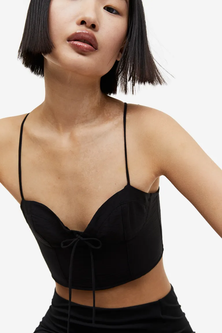 

Укороченное бюстье H&M, черный