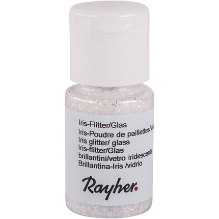 

Rayher 3925002 Стеклянная бутылка с блестками Iris, 10 мл, белый