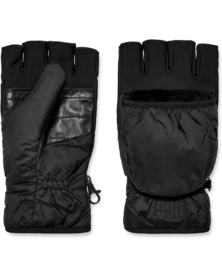 

Перчатки UGG Water-Resistant Recycled Nylon Flip Mitten with Recycled Micofur Lining, черный