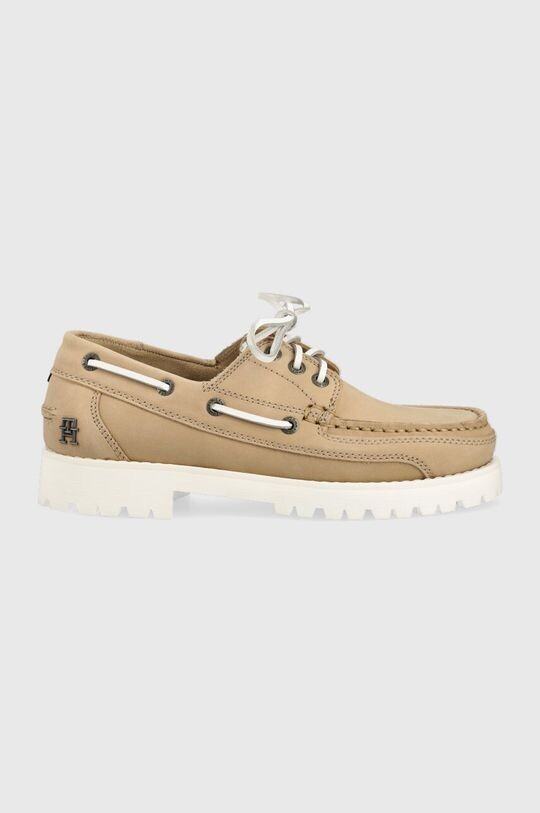 

Кожаные лоферы PREMIUM CLEATED IN BOAT SHOE Tommy Hilfiger, бежевый