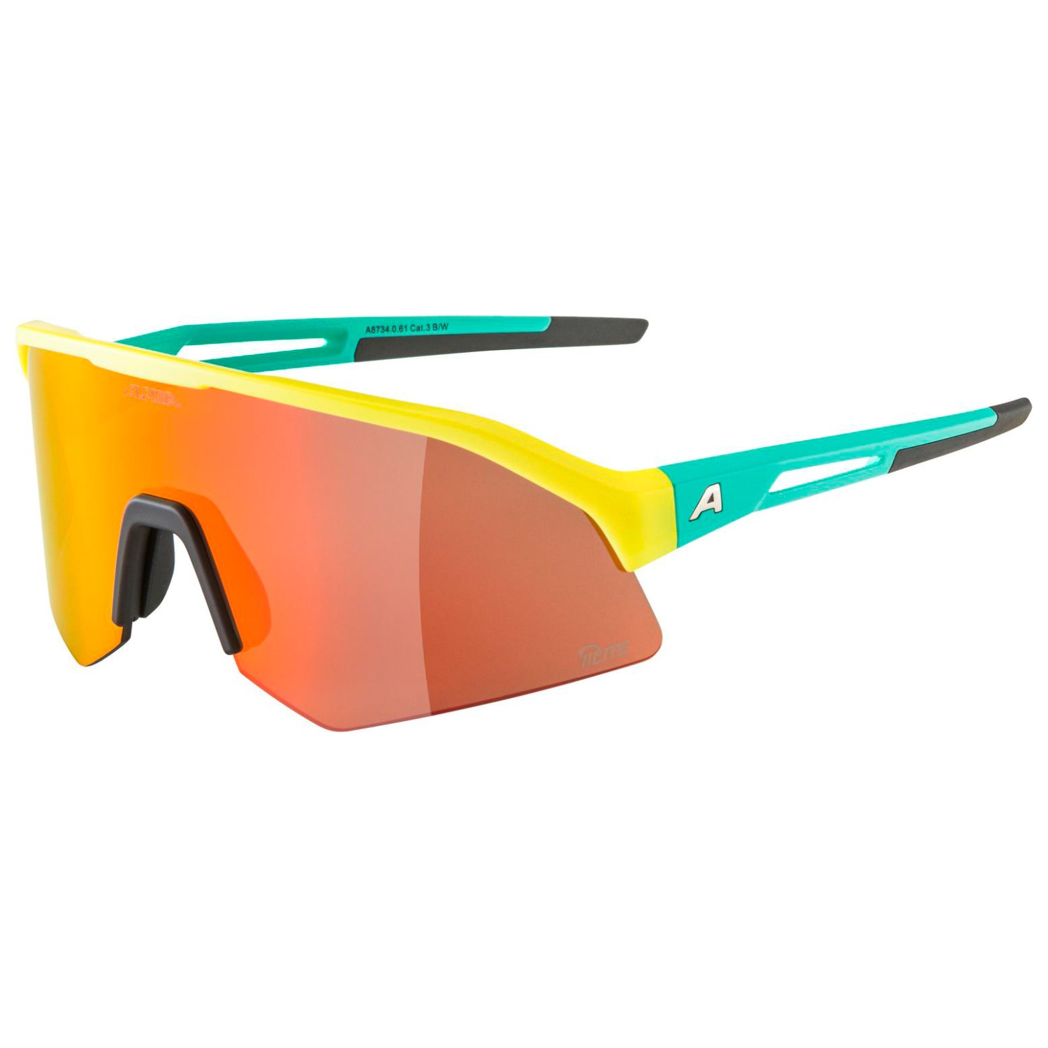 Велосипедные очки Alpina Sonic HR Q Lite Mirror Cat 3, цвет Yellow/Turquoise Matt цена и фото