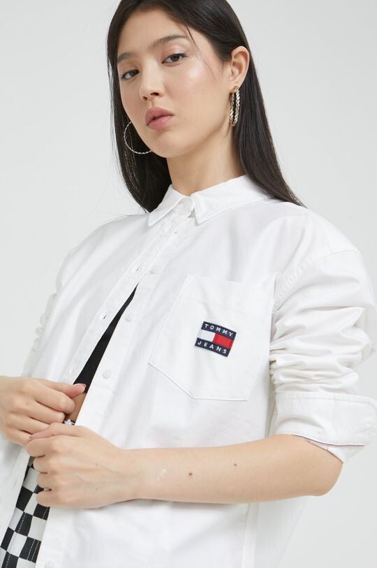 

Хлопковая рубашка Tommy Jeans, белый