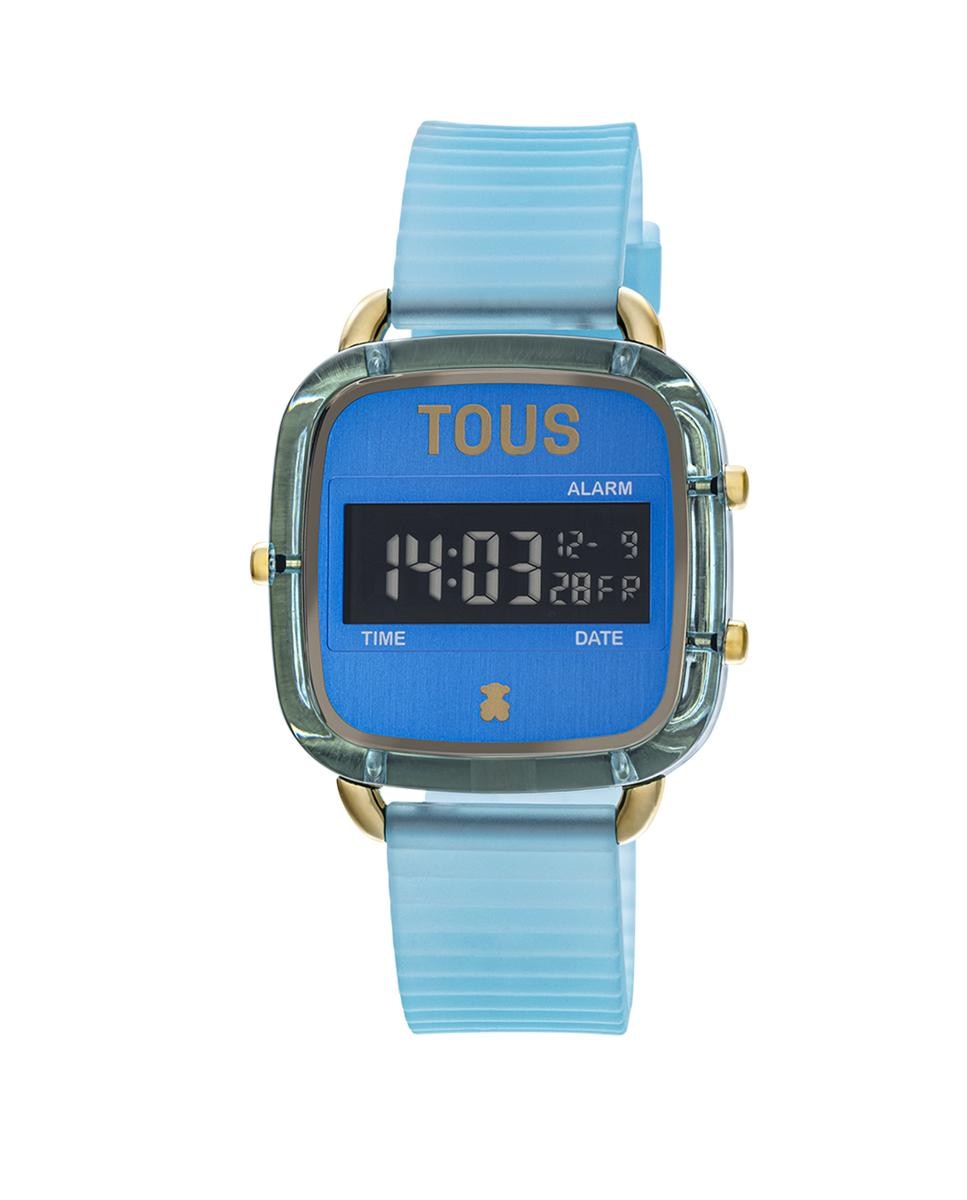 Цифровые женские часы D-Logo Fresh из поликарбоната с синим силиконовым ремешком Tous, синий розовые цифровые женские часы d bear tous розовый