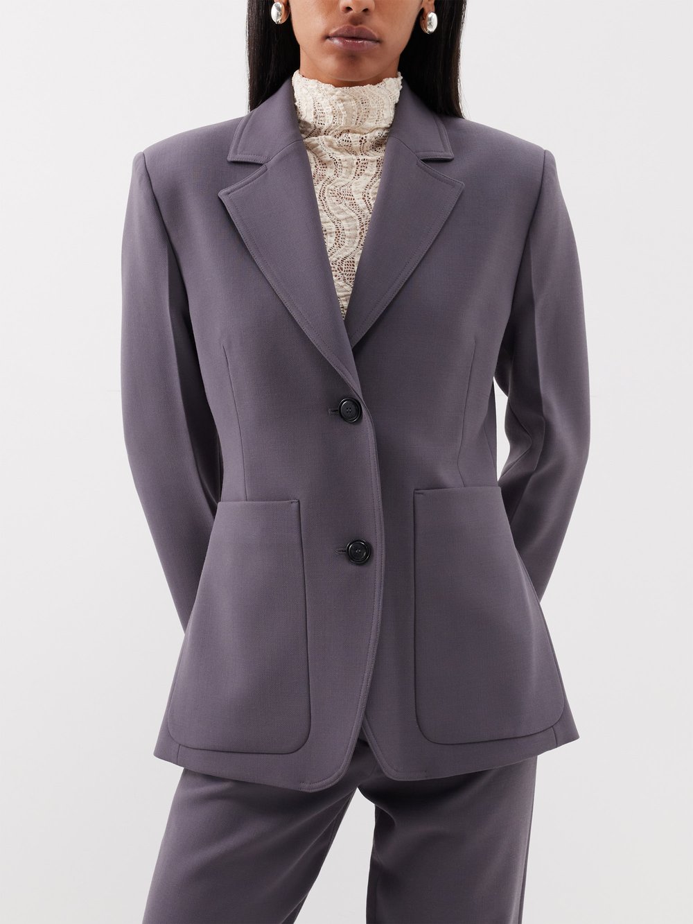 Блейзер 70-х годов с накладными карманами Róhe, серый пиджак классический серый gulliver