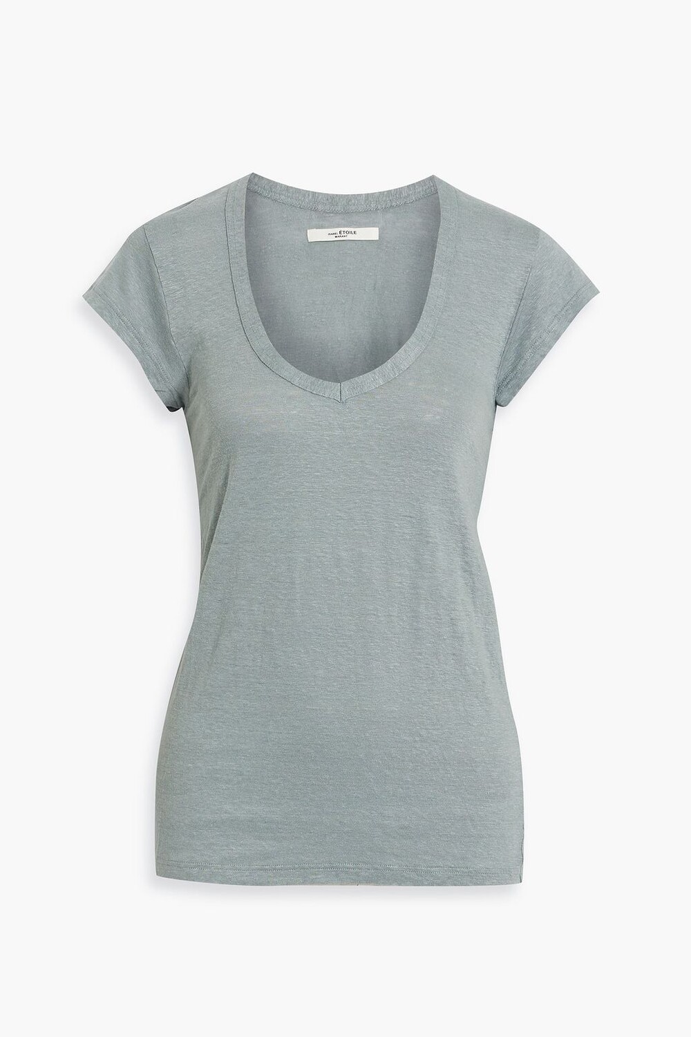 

Футболка Kranger из льняного джерси ISABEL MARANT ÉTOILE, зеленый