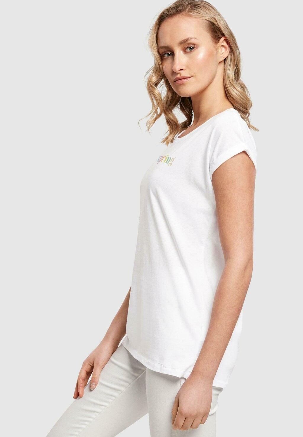 

Футболка с принтом SPRING COLOR EXTENDED SHOULDER Merchcode, белый