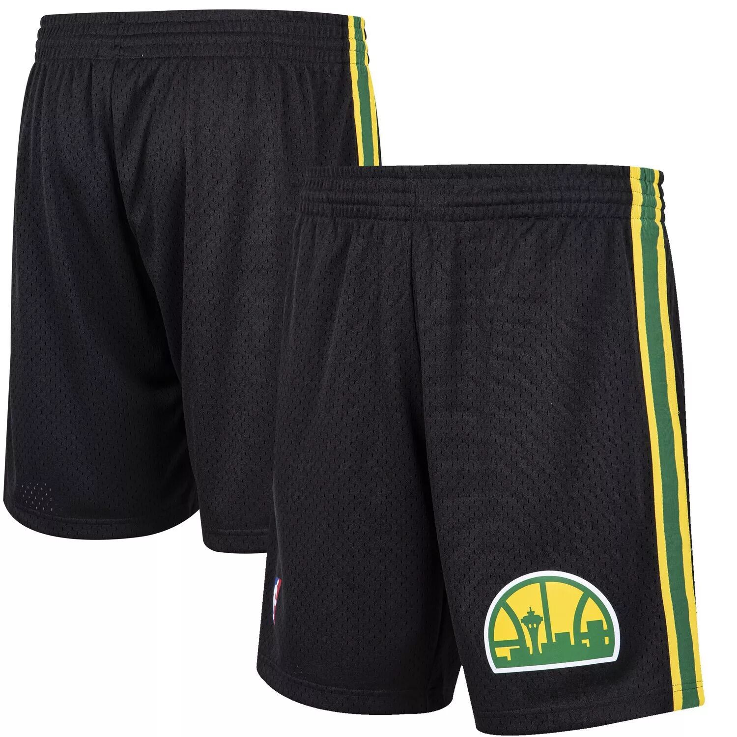

Мужские шорты Mitchell & Ness Black Seattle SuperSonics из твердой древесины Classic Reload Swingman